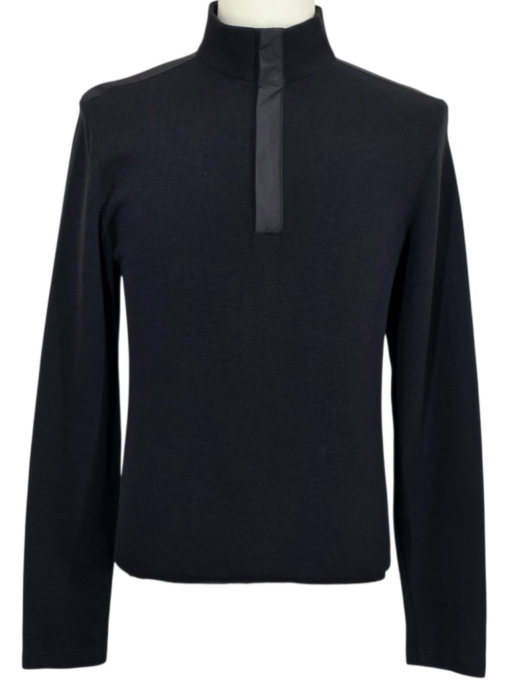 Hugo Boss Persano Sweater Mens M Black Quarter Zip Knit Mock Neck Regular Fit
